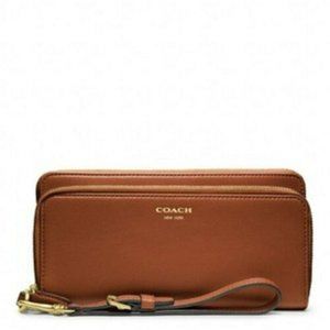 Coach Double Legacy Leather Double Zip Accordion